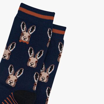 Dapper Hare Men's Bamboo Dress Socks Navy, 2 of 4