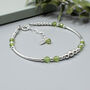 Peridot And Sterling Silver Bracelet, August Birthstone Jewellery, thumbnail 1 of 3