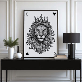 King Lion Playing Card Print Wall Art Print, 4 of 6
