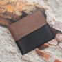 Personalised Black And Brown Trifold Wallet Rfid, thumbnail 1 of 7