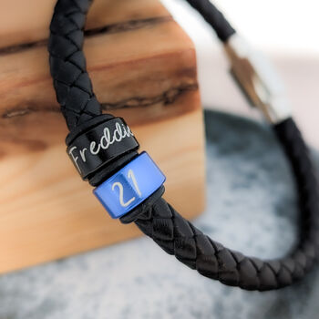 Personalised Leather Bracelet For Teenage Boys, 2 of 10