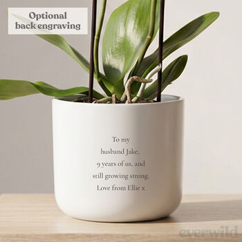 Personalised 9th Anniversary Plant Pot With Plant, 8 of 9