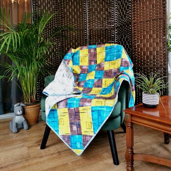 Large Quilt For Men, Geometric Star Quilted Blanket, 3 of 9