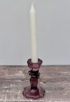 Purple Glass Candlestick, 11cm, 3 of 3