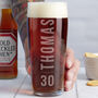 Personalised 30th Birthday Name And Age Beer Glass, thumbnail 2 of 7