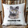 Personalised Scottish Fold Cat Reserved For Cushion Cover, thumbnail 1 of 2