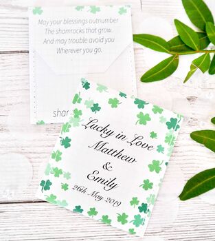 Shamrock Seed Wedding Favours Pack Of 10, 5 of 8