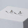 Sterling Silver Curved Screw Back Stud Earrings, thumbnail 1 of 4