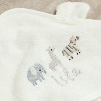 Personalised Ivory Welcome To The World Hooded Towel, 3 of 4