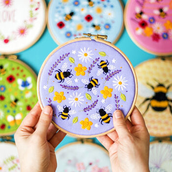Bees And Lavender Embroidery Kit, 7 of 8