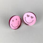 Smiley Face Acrylic Studs Sterling Silver, thumbnail 1 of 2