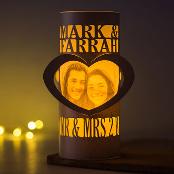 Engagement Gift Personalised Paper Photo Lantern, 4 of 7