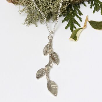 Laurel Leaf Pendant, Sterling Silver Nature Necklace, 3 of 6