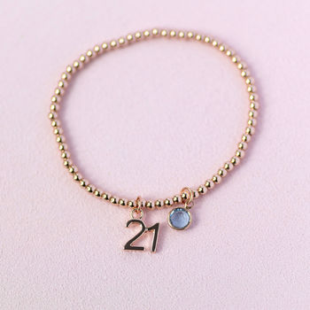 21st Birthday Beaded Birthstone Charm Bracelet, 7 of 10