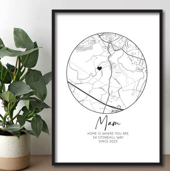 Home Is Where Mum Is Personalised Map Print, Personalised Mothers Day Print, Personalised Mothers Day Gift, Custom Home Print For Mum, 3 of 4
