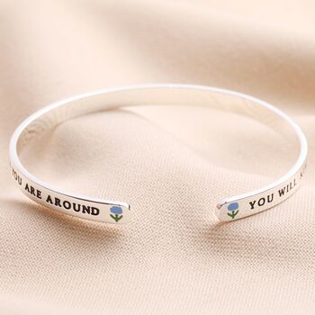 Ray Of Sunshine Meaningful Word Bangle In Silver, 3 of 4