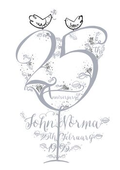 25th Silver Wedding Anniversary Personalised Gift Print, 3 of 3