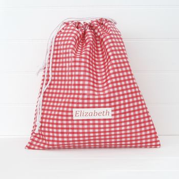 Personalised Oilcloth Wipe Clean Drawstring Kit Bag, 2 of 4