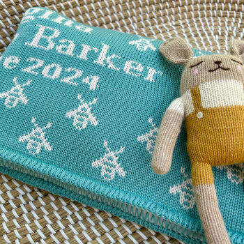 Personalised Knitted Bee Blanket, 6 of 9