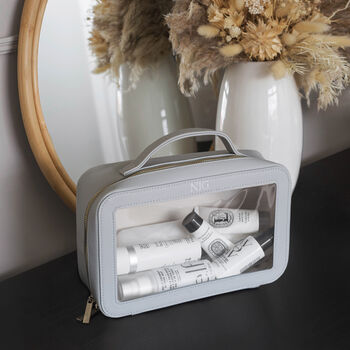 Personalised Clear Cosmetic Bag Monogram Makeup Bag, 2 of 12