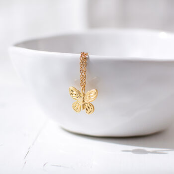 Gold Plated Butterfly Necklace, 3 of 7