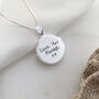 Sterling Silver Handwriting Circle Locket Necklace, thumbnail 1 of 7