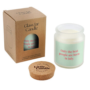 July Birthday Candle • 'Only The Best People Are Born In July' Large Scented Glass Clear Jar Candle • Birthday Gift • Gift Box, 2 of 3