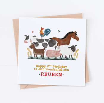 Personalised On The Farm Birthday Card, 2 of 2