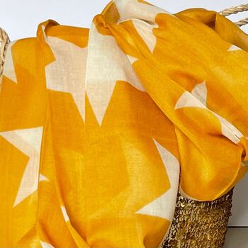 Simply Stars Scarf In Mustard, 2 of 3