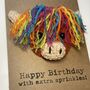 Rainbow Highland Cow Crochet Birthday Card Handmade Sprinkles, thumbnail 6 of 7