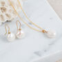 Triora Baroque White Pearl And Gold Plated Earrings, thumbnail 1 of 4