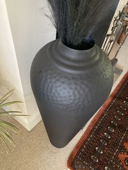 Large Black Metal Floor Vase 80cm Ornament Home Decor, 7 of 9