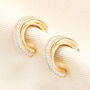 Crystal Interlocking Hoop Earrings In Gold Plating, thumbnail 1 of 2