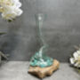 Compact 25cm Molten Glass On Wood Root Vase – Fluted Display, thumbnail 2 of 12