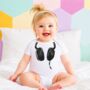 Dj Headphones Baby Bodysuit, thumbnail 1 of 7
