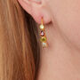 Multi Gemstone Silver Gold Plated Stud Hoops, thumbnail 4 of 12