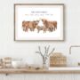 Personalised Highland Cow Family Print, thumbnail 3 of 3