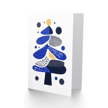 Modern Abstract Shapes Tree Xmas Christmas Card, 2 of 4