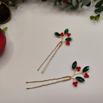 Handmade Festive Hair Pins Set Of Two, 6 of 12