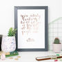 Foil Calligraphy 'Entirely Bonkers' Best Friend Print, thumbnail 2 of 4