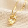 Faceted Crystal Heart Pendant Necklace In Gold, thumbnail 3 of 7