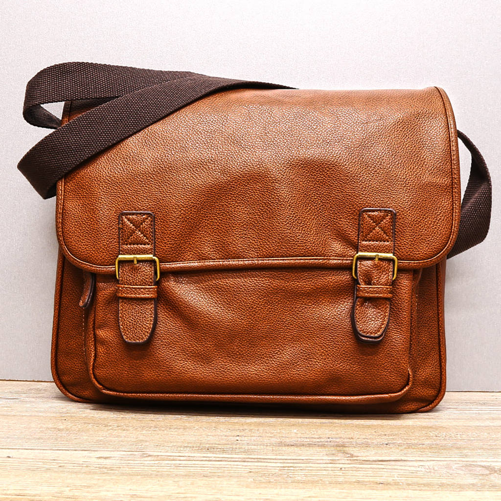 personalised vintage tan satchel by duncan stewart | notonthehighstreet.com