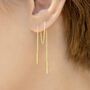 Chain Gold Plated Silver Threader Earrings, thumbnail 1 of 12