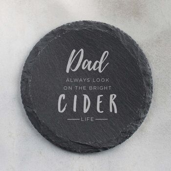 Personalised Coaster 'Bright Cider Life' Natural Slate, 6 of 6