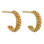 18ct Gold Plated Beaded Hoop Earrings, thumbnail 4 of 8