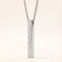 Morse Code Necklace Personalised Four Sided Bar Pendant, thumbnail 4 of 10