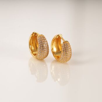 Gold Vermeil Crystal Reversible Hoop Earrings, 11 of 12