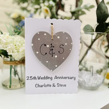 Personalised Silver Wedding Anniversary Keepsake Card, 5 of 5