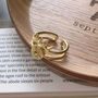 14 K Dainty Gold Double Band Star Ring, thumbnail 1 of 6