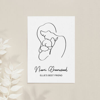 Personalised Line Art New Mum And Baby's Love Print, 3 of 12